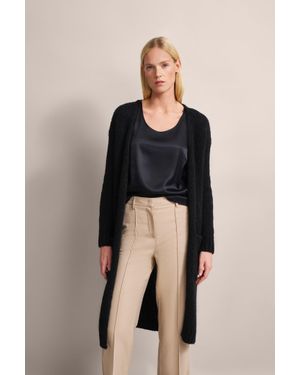 Bugatti Damen Strickjacke Mit Breiten Rippenbündchen - Schwarz