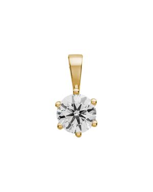Lyomi Anhänger 585/- Gelbgold 1 Synth. Diam. 0,75 Ct - Weiß