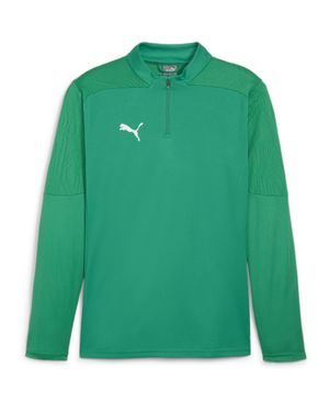 PUMA "Teamfinal" Fleece-Oberteil Für Herren, Mit Kurzem Reißverschluss, Training /Silber) - Grün