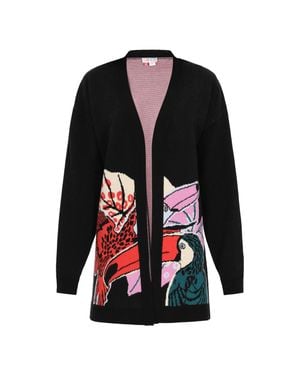 IZIA Strickjacke Frauen Schwarz Mehrfarbig