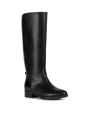 Geox D Felicity Leder Damenstiefel - Schwarz