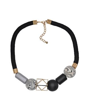 Steuer Modeschmuck Collier Mit Zierde - Schwarz