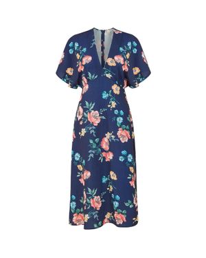 Yumi' Wickelkleid Für Damen, Kimonoärmel - Blau