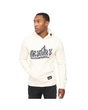 Crosshatch "Jampstead" Kapuzenpullover Für Herren (Helles Steingrau) - Weiß