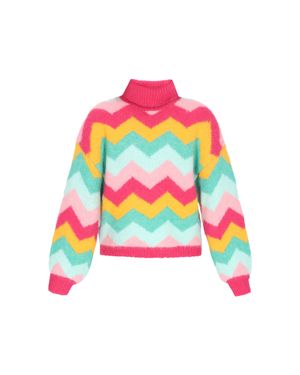 IZIA Pullover Frauen Rosa Mehrfarbig - Weiß