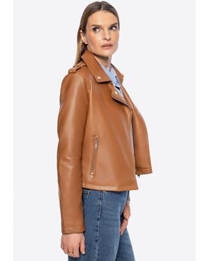 Wittchen Damen-Bikerjacke Aus Öko-Leder Mit Nieten - Blau