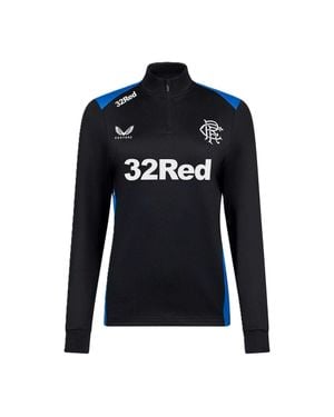 Castore Fleece-Oberteil Für Damen, Mit Kurzem Reißverschluss, Training, Langärmlig (Erbsenmantel Marienblau)