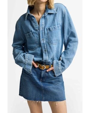 7 For All Mankind Damen Mini Skirt Dress Denim Dress - Blau