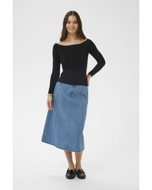 Kaffe Strickpullover Kakiara Strickpullover Slim Fit - Blau