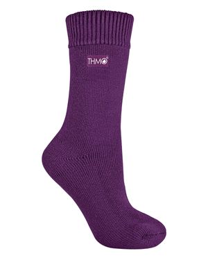 THMO 3Er-Pack Multipack Damen Dicke Winter Warme Socken Mit Comfort Top - Lila
