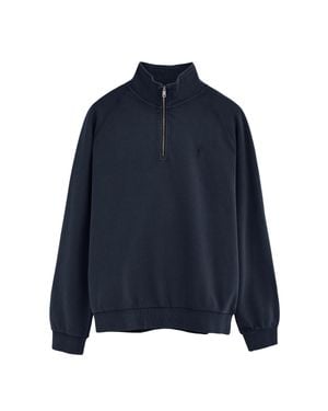 POLO CLUB Sweatshirt Marineblau Mit Zip-Kragen Und Rigby Go Stickerei