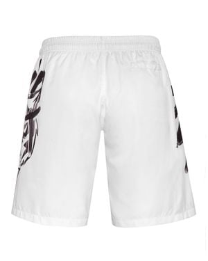 Philipp Plein Badehose Tiger - Weiß