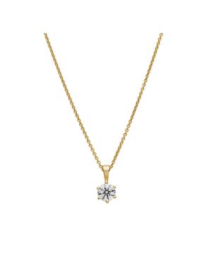 Lyomi Anhänger Mit Kette 585/- Gelbgold 1 Synth. Diam. 0,75 Ct - Mettallic