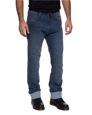 King Kerosin Herren Motorradjeans Kustombuilt - Blau