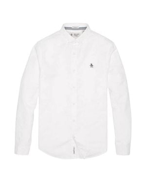 Original Penguin Herren Sticker Pete Ecovero Langarmshirt (Helles) - Weiß