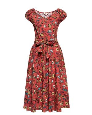 Queen Kerosin Damen Swing Kleid Hawaii - Rot