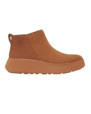 Fitflop "Mode" Stiefeletten Für Damen, Wildleder, Flach Geformter Absatz (Hellbraun)
