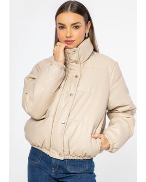 Wittchen Damen-Puffjacke Aus Kunstleder, Hellbeige - Natur