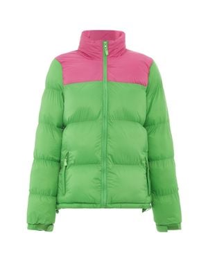 myMo Wattierte Steppjacke Damen Saftiges Rosa - Grün