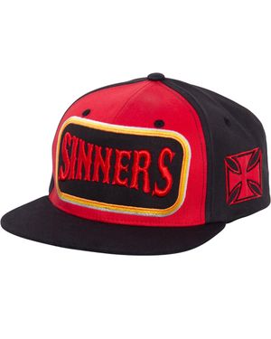 King Kerosin Herren Snapback Cap Mit Detaillierter 3D-Stickerei Und Print Sinners 3D - Rot