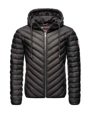 Navahoo Herren Übergangsjacke Fey Tun – Stylisch, Winddicht & Mit Innovativer Stepp-Optik - Schwarz