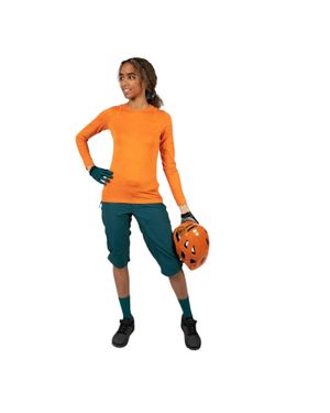 Endura "Hummvee" 3/4 Shorts Für Damen (Dunkelpetrol) - Orange