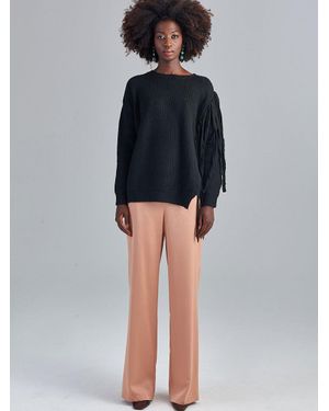 Rivus Satinhose Mit Weitem Bein Und Elastischem Bund - Schwarz