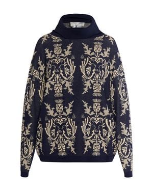 Usha Strickpullover Damen Creme - Blau