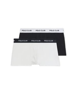 POLO CLUB Pack Mit Zwei Boxershorts Weiß Und Schwarz Mit Logo