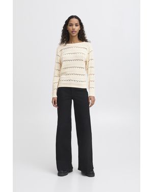 Ichi Strickpullover Ihlaluha Strickpullover Loose Fit - Weiß