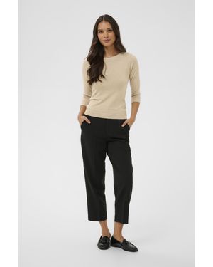Kaffe Strickpullover Kalizza Strickpullover Tight Fit - Natur