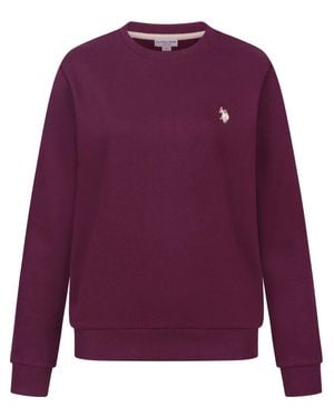 U.S. POLO ASSN. Damen Sweatshirt Pullover Uszoee Aus Baumwollmix - Lila