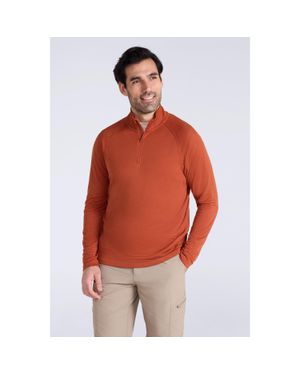 Mountain Warehouse Sweatshirt Mit Halbem Reißverschluss Für Herren (Rostfarben) - Rot