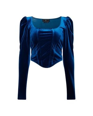 faina Bluse Damen Smaragd Blau