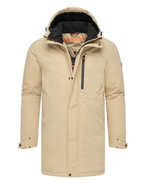 STONE HARBOUR Herren Winterjacke Phinoo Mit Fleece-Taschen & 2-Wege-Reißverschluss - Natur