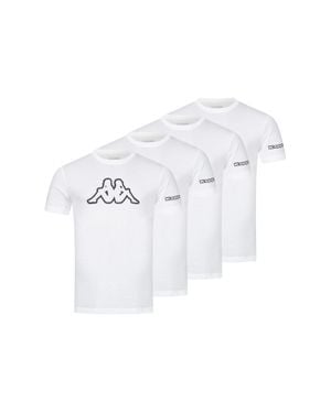 GEOGRAPHICAL NORWAY Kappa 4Er Set T-Shirt Logo - Weiß
