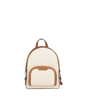 Michael Kors Jaycee Mittelgroßer Reißverschluss-Rucksack Mit Taschen - Natur