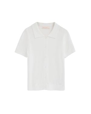POLO CLUB Kurzärmliger Cardigan Mit Logo - Weiß