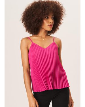 Gini London Cami-Top Mit Trägern Und Plissee - Pink