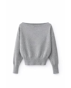 MixRay Rippenshirt Mit Bootsausschnitt - Grau