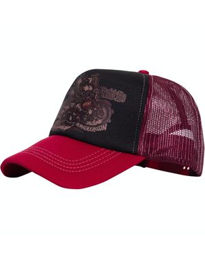 King Kerosin Herren Truckercap Classic Mit Wattierter Front Und Motiv-Print Moto Psycho - Rot