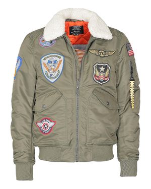 top gun Bomberjacke Tg23005 Mit Kunstfellkragen - Grau