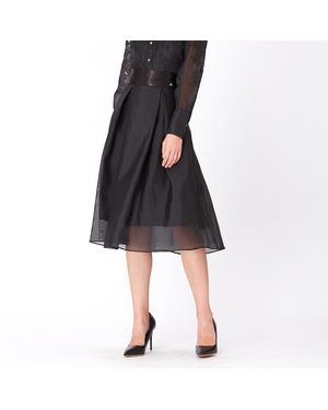 Smart & Joy Ausgestellter Rock Aus Organza Und Satin - Schwarz