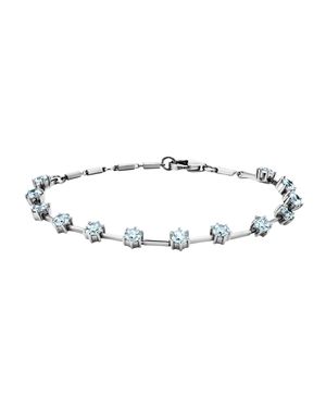 Julie Julsen Armband 925 Rhodiniert Zirkonia Hellblau - Mettallic