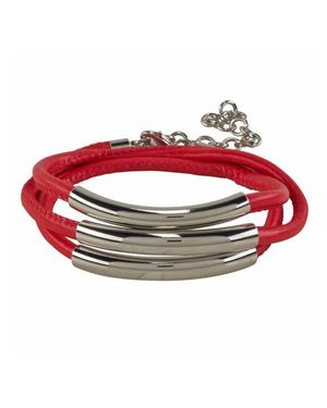 Steuer Modeschmuck Armband Kunstleder Rot Karabiner