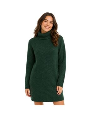 Pieces Strickkleid Für Damen, Rollkragen (Wandergrün)