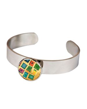 DeMarie Armreif Edelstahl Mit Silber-/Goldeinlage - Weiß