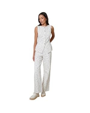 Threadbare Top Für Damen, Ärmellos Bedruckt) - Weiß