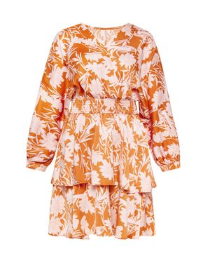 Usha Kleid Frauen Weiß - Orange