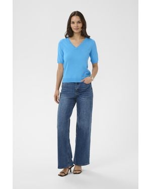 Kaffe Strickpullover Kalizza Strickpullover Regular Fit - Blau